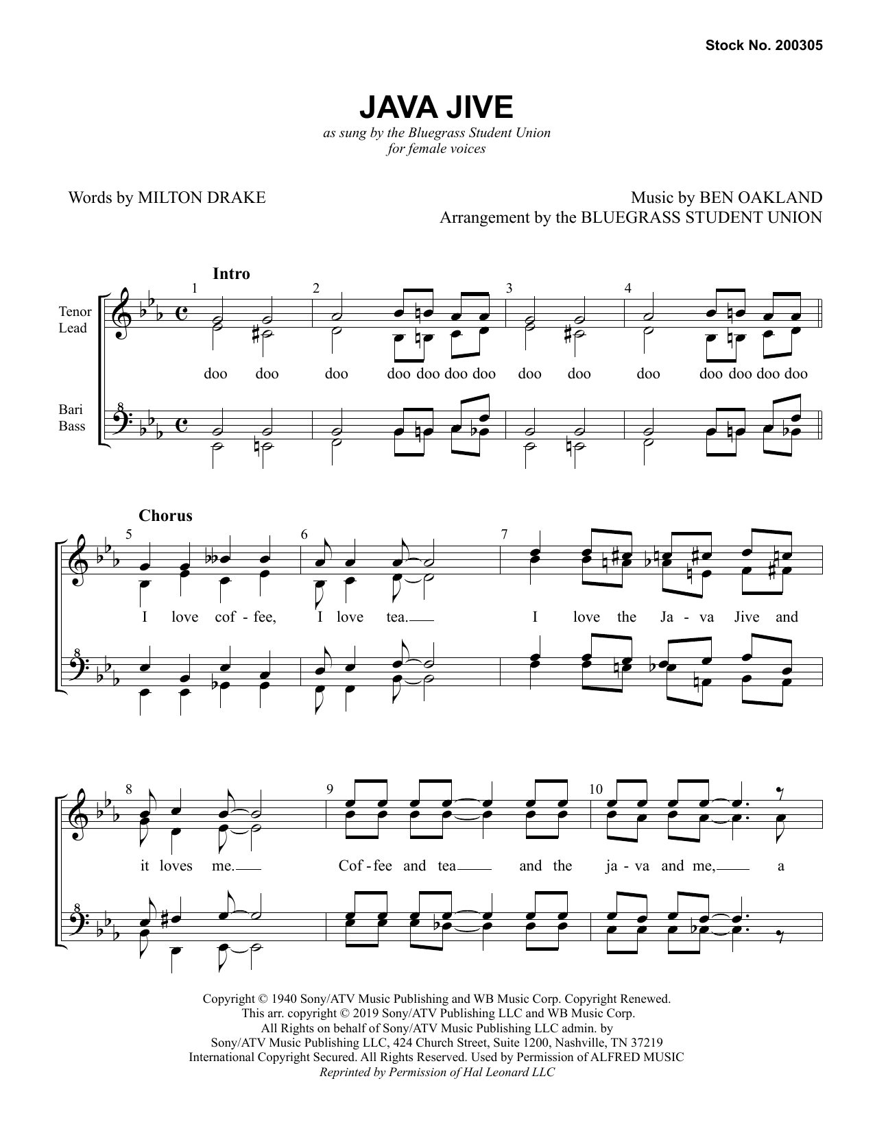 Milton Drake & Ben Oakland Java Jive (arr. Bluegrass Student Union) sheet music notes and chords. Download Printable PDF.