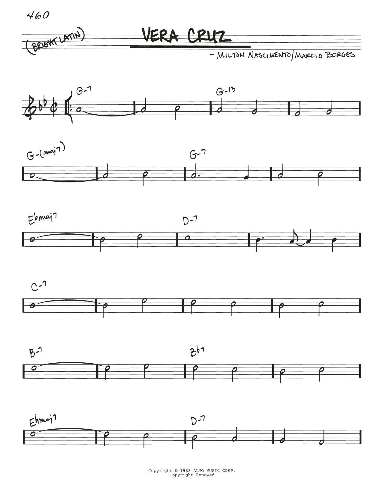 Learn to play Milton Nascimento Vera Cruz sheet music for Real Book – Melody & Chords in minutes. Price: 5.9900$ Milton Nascimento Vera Cruz sheet music notes and chords arranged for Real Book – Melody & Chords