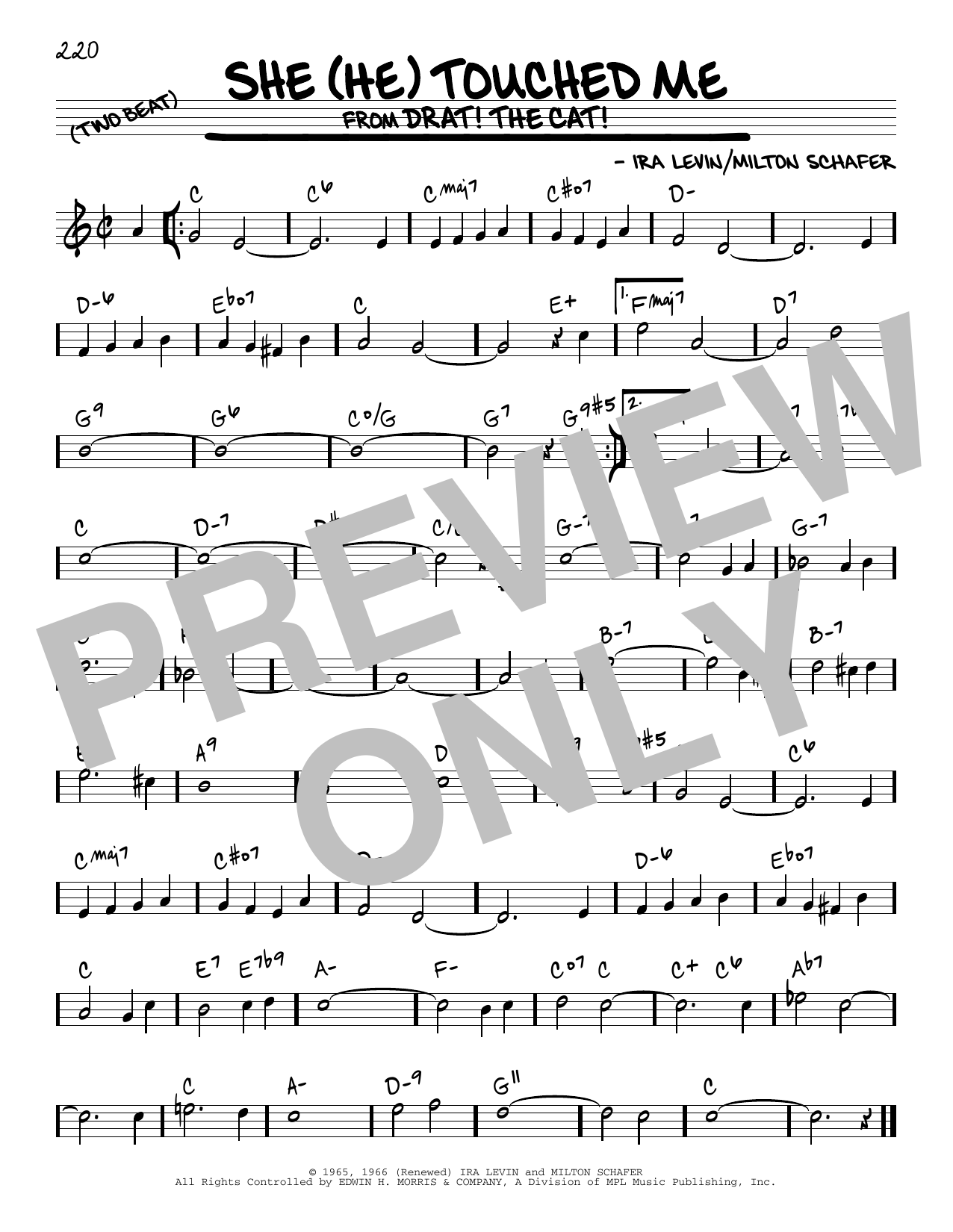 Learn to play Milton Schafer She (He) Touched Me sheet music for Real Book – Melody & Chords in minutes. Price: 5.9900$ Milton Schafer She (He) Touched Me sheet music notes and chords arranged for Real Book – Melody & Chords