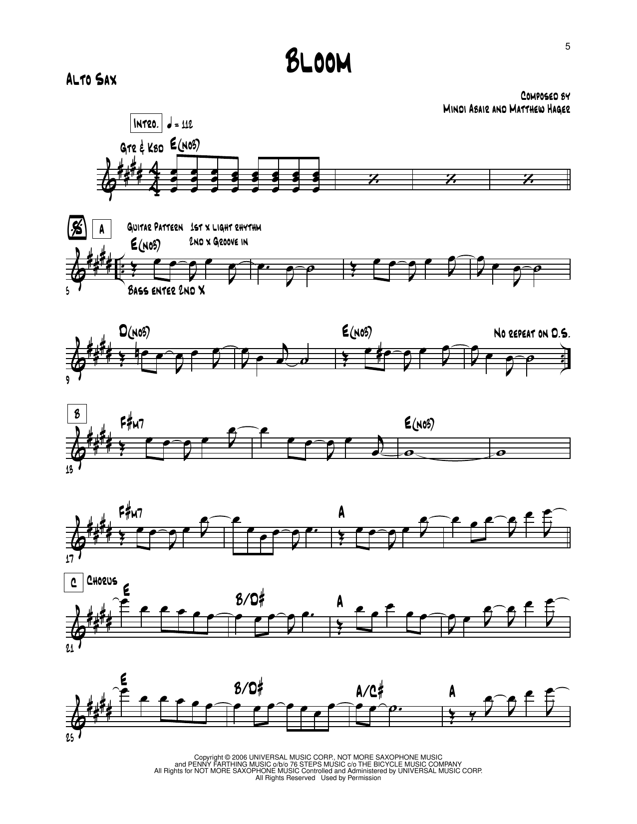 Learn to play Mindi Abair Bloom sheet music for Alto Sax Transcription in minutes. Price: 5.9900$ Mindi Abair Bloom sheet music notes and chords arranged for Alto Sax Transcription