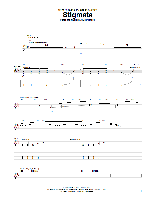 Learn to play Ministry Stigmata sheet music for Guitar Tab in minutes. Price: 7.8900$ Ministry Stigmata sheet music notes and chords arranged for Guitar Tab