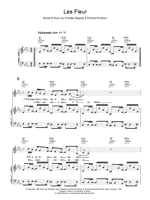 Minnie Riperton Les Fleur sheet music notes and chords. Download Printable PDF.