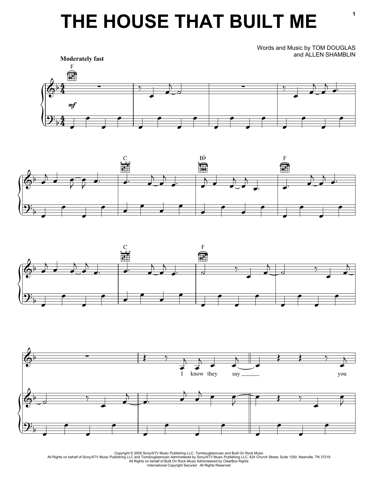 Miranda Lambert The House That Built Me sheet music notes and chords. Download Printable PDF.