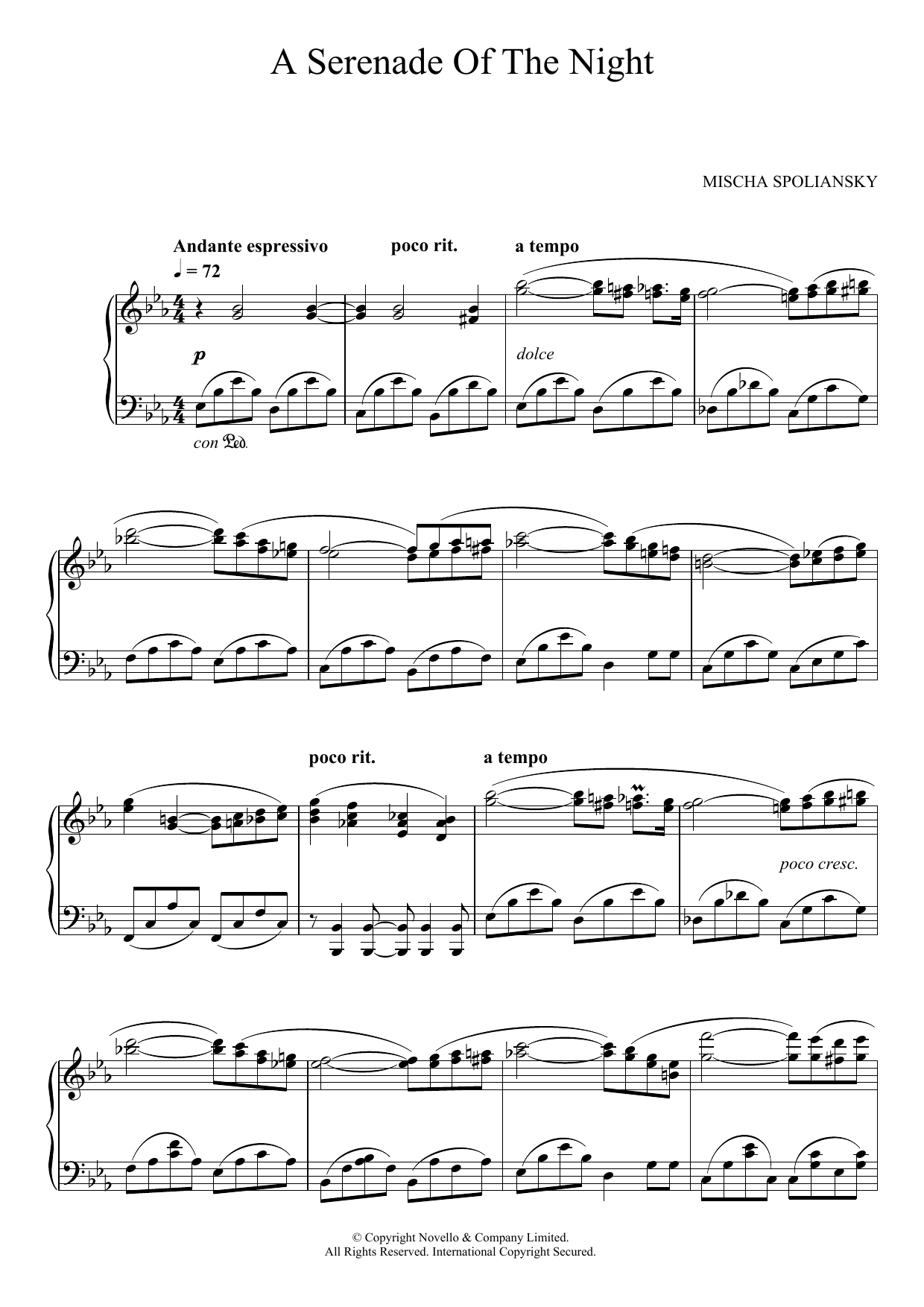 Learn to play Mischa Spoliansky A Serenade Of The Night sheet music for Piano Solo in minutes. Price: 7.8900$ Mischa Spoliansky A Serenade Of The Night sheet music notes and chords arranged for Piano Solo