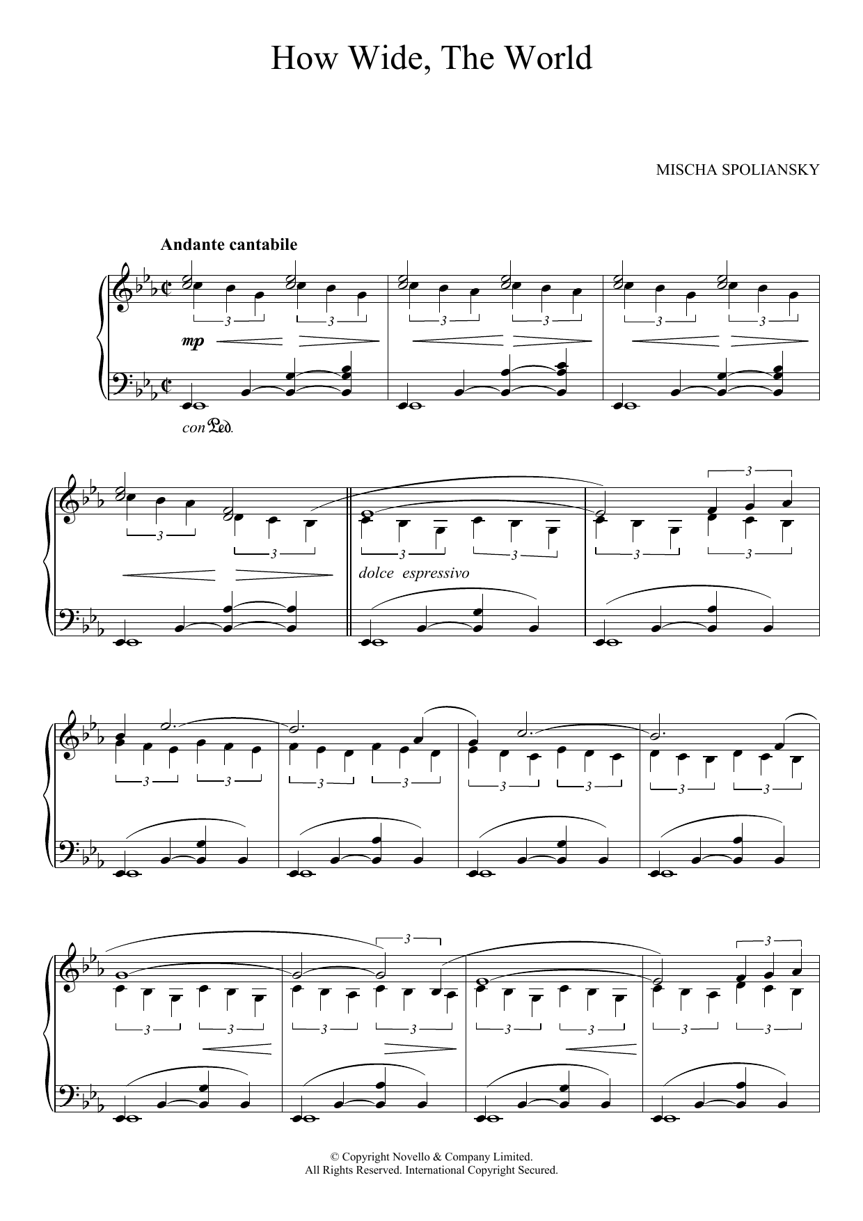 Learn to play Mischa Spoliansky How Wide, The World sheet music for Piano Solo in minutes. Price: 7.8900$ Mischa Spoliansky How Wide, The World sheet music notes and chords arranged for Piano Solo