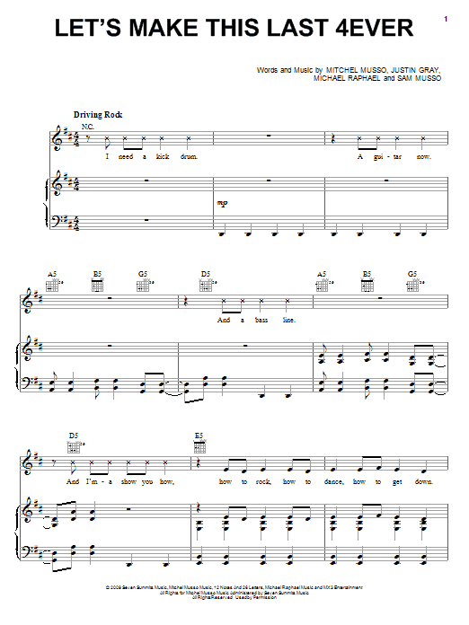 Learn to play Mitchel Musso Let's Make This Last 4ever sheet music for Piano, Vocal & Guitar Chords (Right-Hand Melody) in minutes. Price: 7.8900$ Mitchel Musso Let's Make This Last 4ever sheet music notes and chords arranged for Piano, Vocal & Guitar Chords (Right-Hand Melody)
