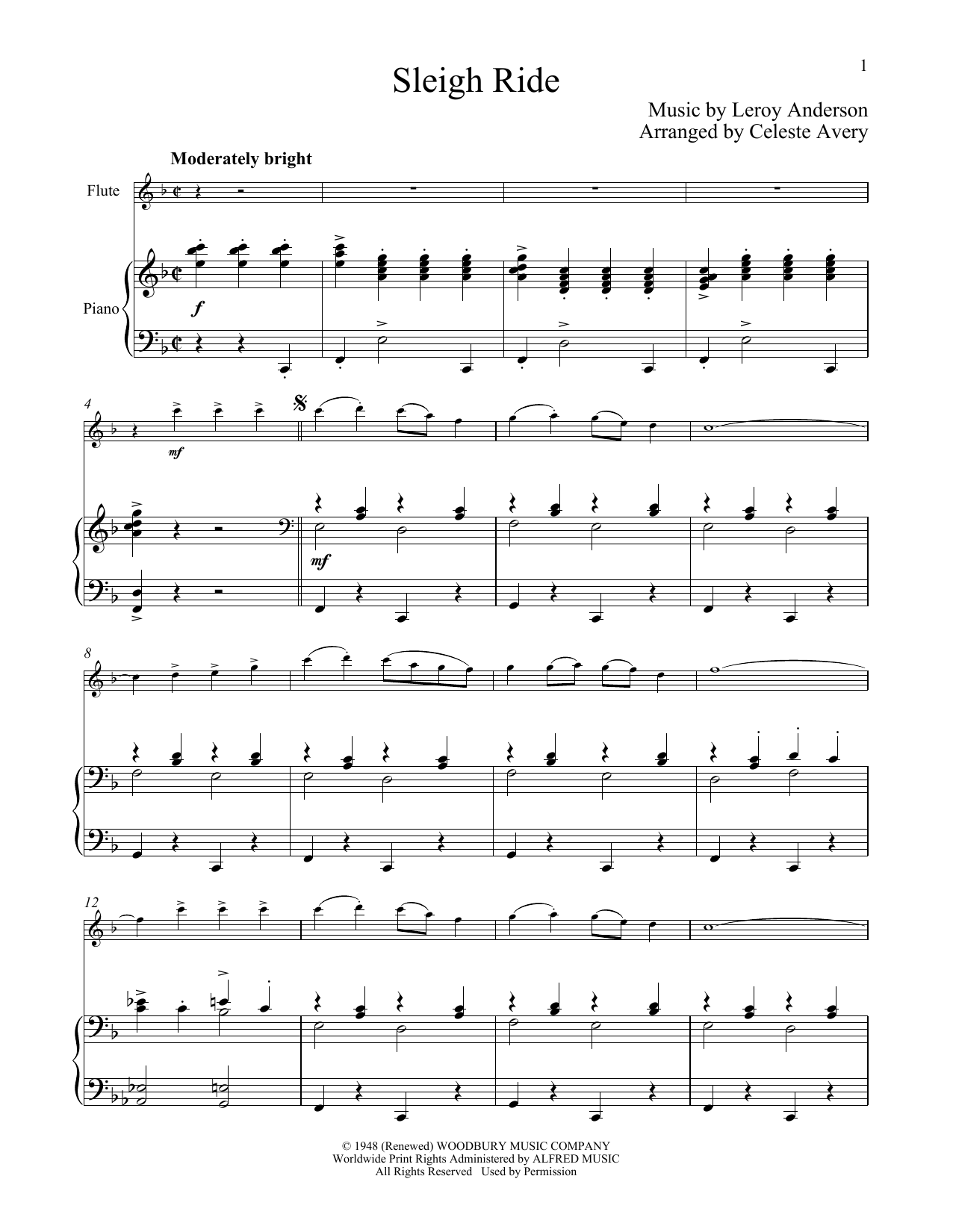 Mitchell Parish Sleigh Ride sheet music notes and chords. Download Printable PDF.