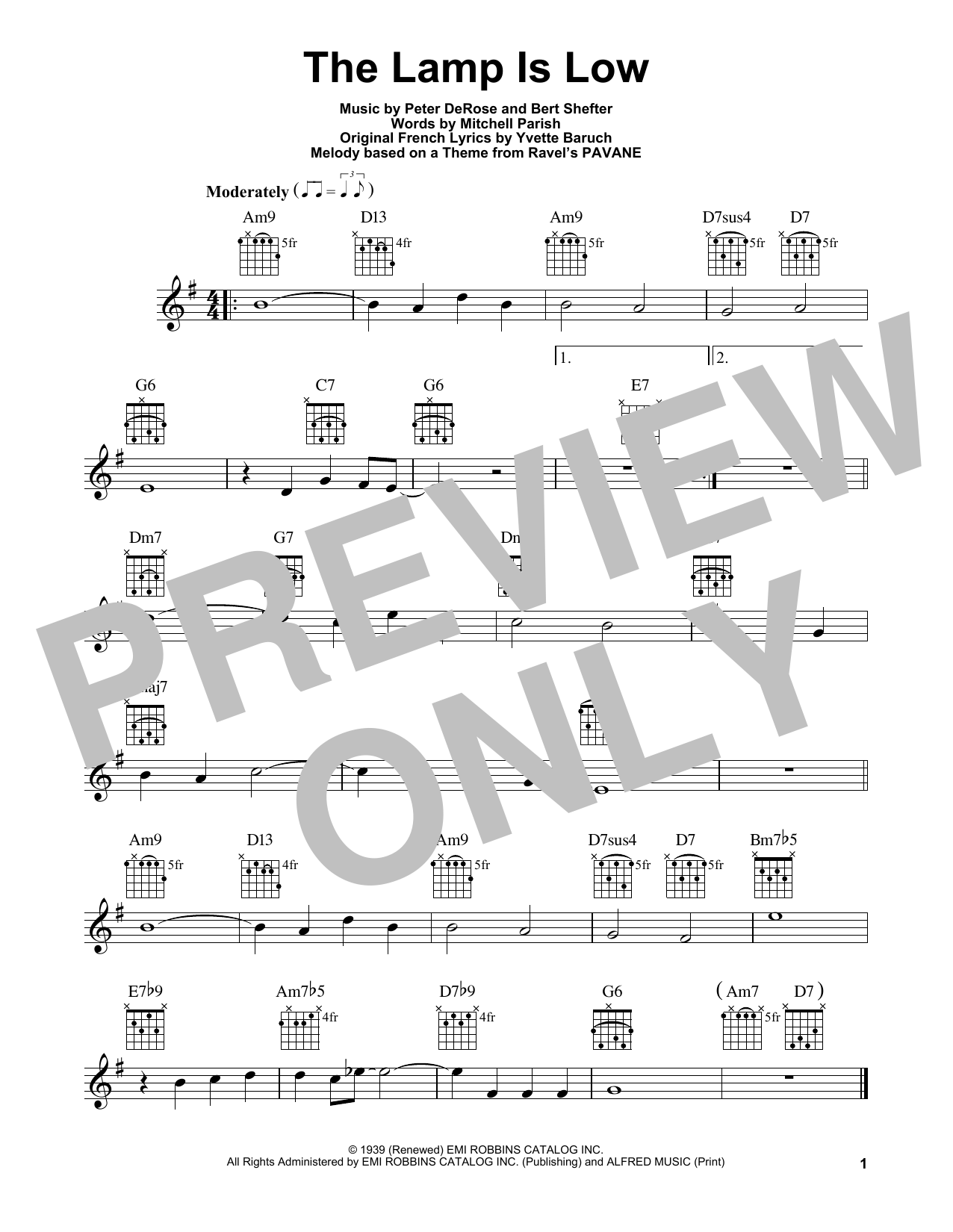 Learn to play Mitchell Parish The Lamp Is Low sheet music for Real Book – Melody & Chords in minutes. Price: 5.9900$ Mitchell Parish The Lamp Is Low sheet music notes and chords arranged for Real Book – Melody & Chords