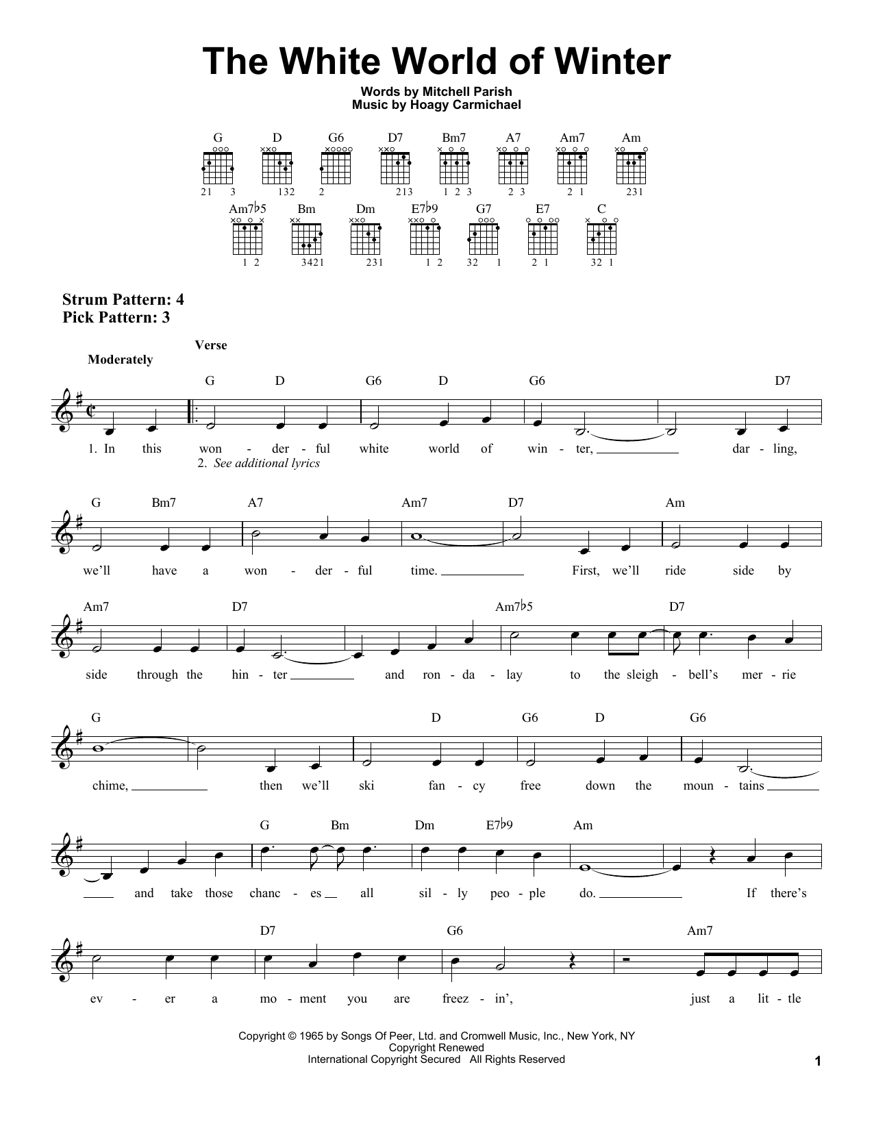 Mitchell Parish The White World Of Winter sheet music notes and chords. Download Printable PDF.