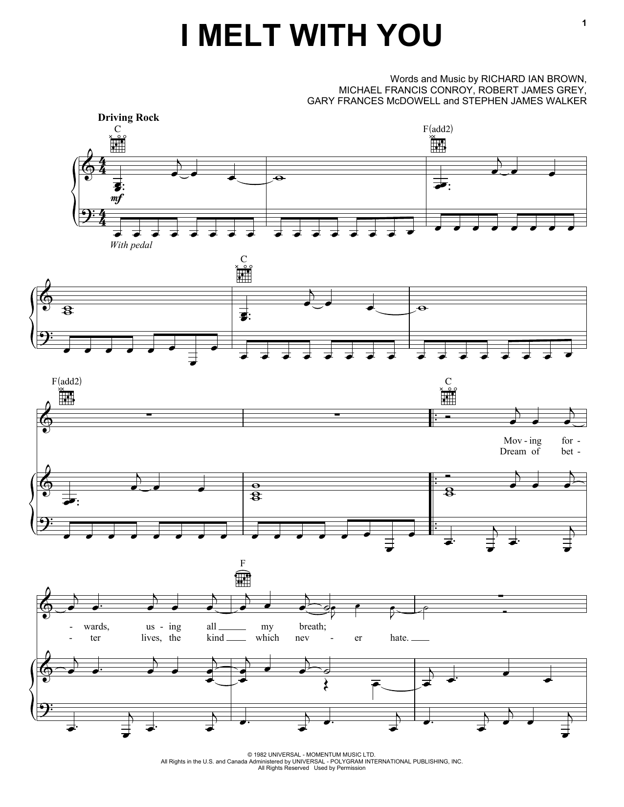 Modern English I Melt With You sheet music notes and chords. Download Printable PDF.