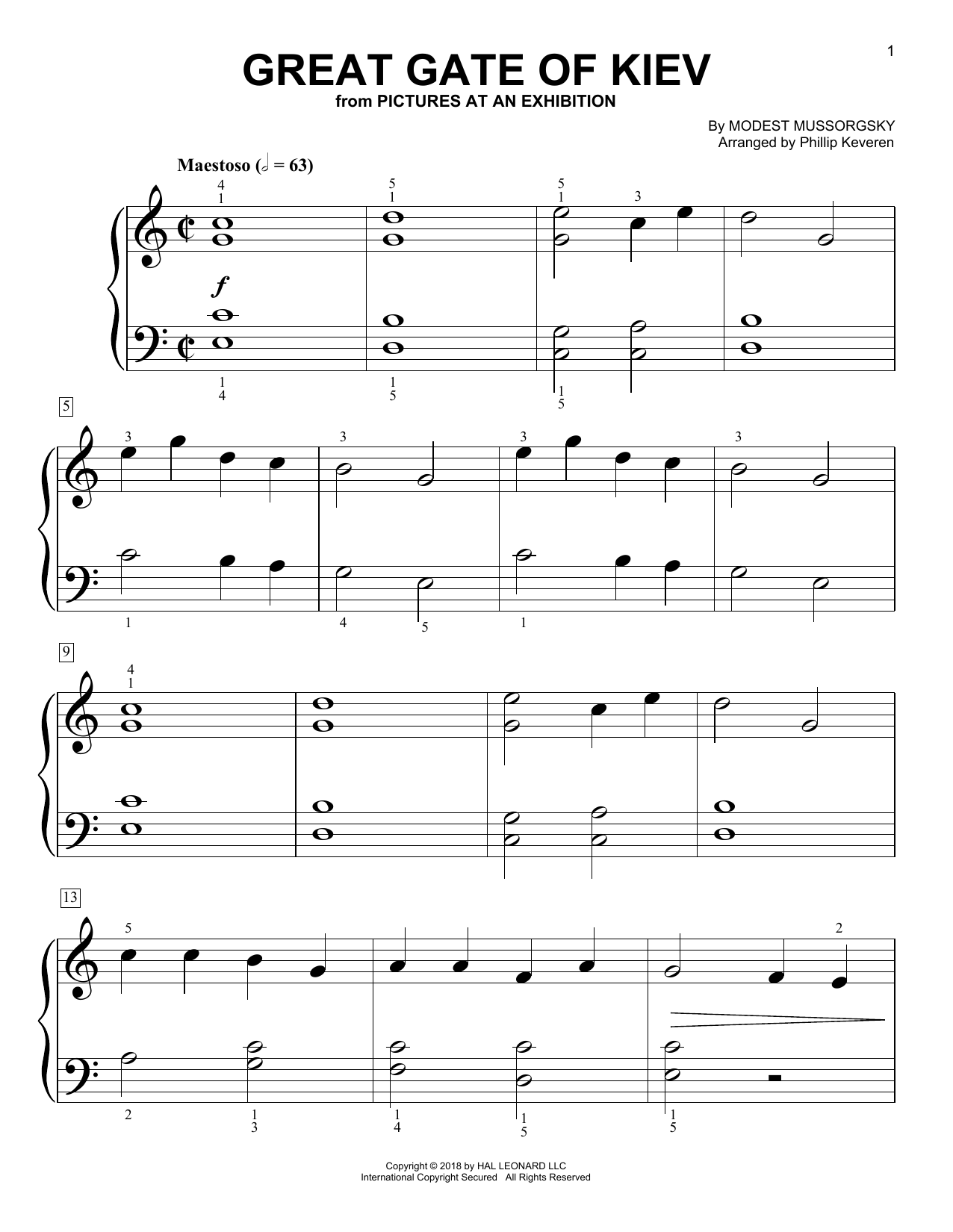 Learn to play Phillip Keveren Great Gate Of Kiev sheet music for Big Note Piano in minutes. Price: 6.9900$ Phillip Keveren Great Gate Of Kiev sheet music notes and chords arranged for Big Note Piano