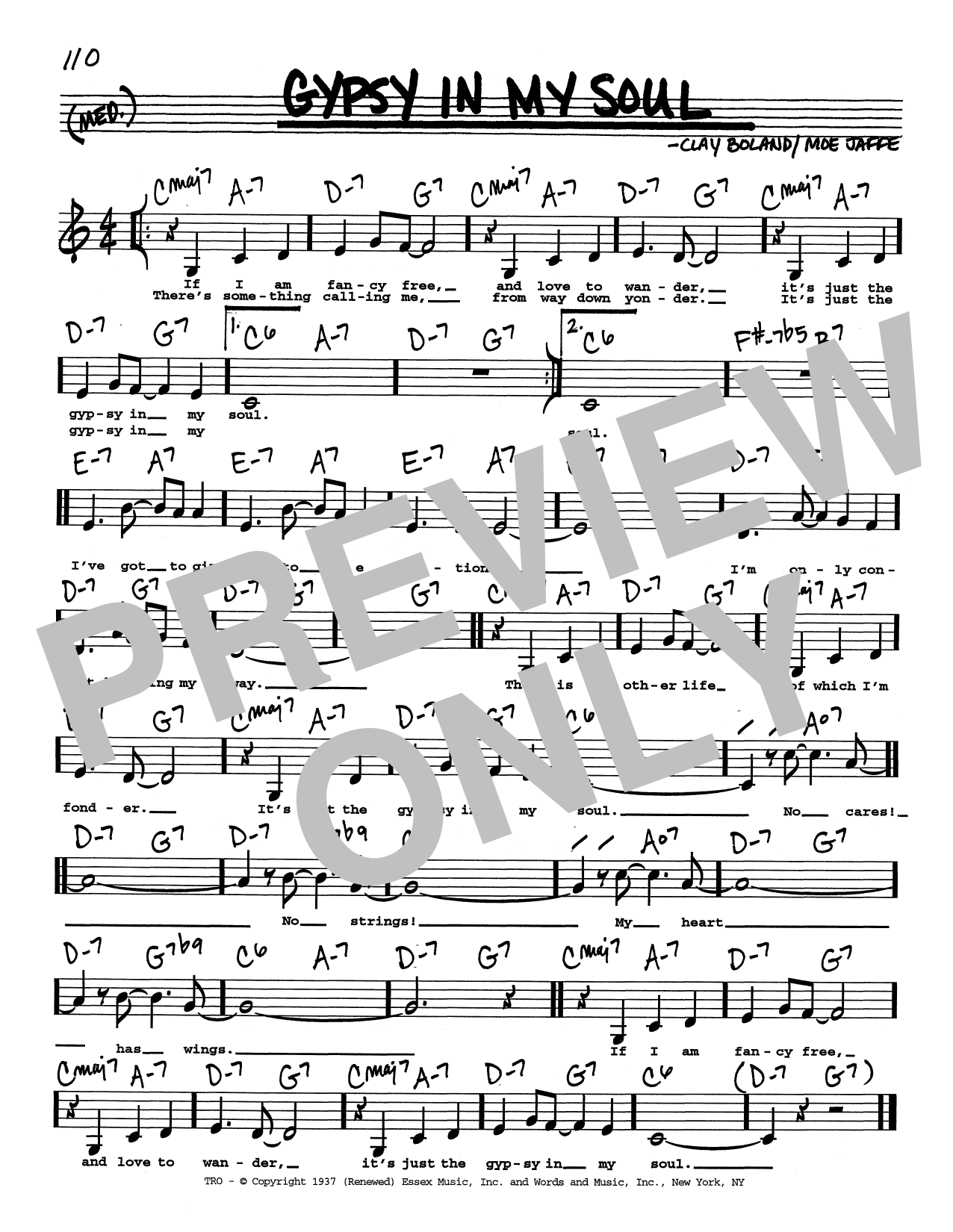 Learn to play Moe Jaffe Gypsy In My Soul (Low Voice) sheet music for Real Book – Melody, Lyrics & Chords in minutes. Price: 5.9900$ Moe Jaffe Gypsy In My Soul (Low Voice) sheet music notes and chords arranged for Real Book – Melody, Lyrics & Chords