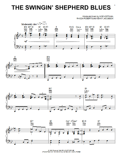 Moe Koffman The Swingin' Shepherd Blues sheet music notes and chords. Download Printable PDF.