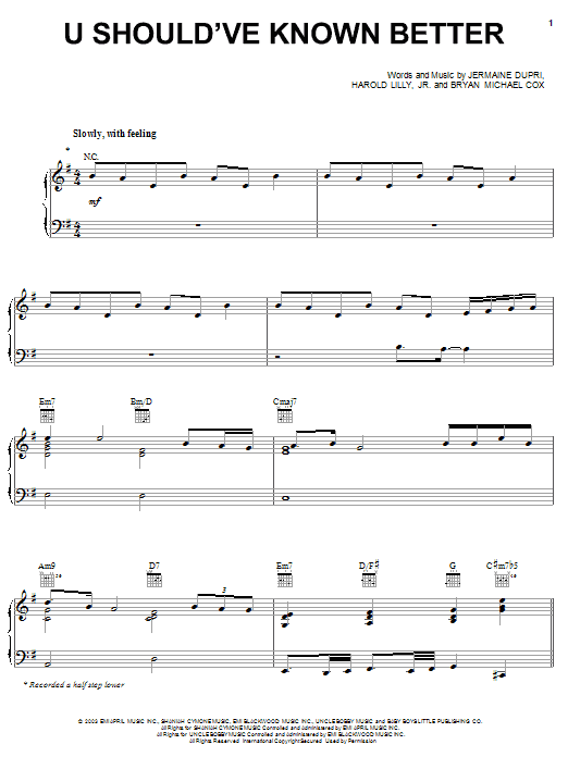 Learn to play Monica U Should've Known Better sheet music for Piano, Vocal & Guitar Chords (Right-Hand Melody) in minutes. Price: 7.8900$ Monica U Should've Known Better sheet music notes and chords arranged for Piano, Vocal & Guitar Chords (Right-Hand Melody)
