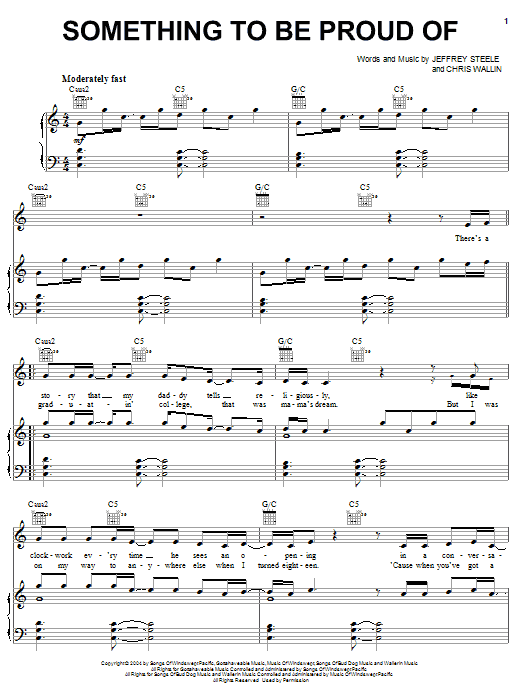 Montgomery Gentry Something To Be Proud Of sheet music notes and chords arranged for Piano, Vocal & Guitar Chords (Right-Hand Melody)