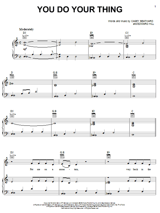 Montgomery Gentry You Do Your Thing sheet music notes and chords arranged for Piano, Vocal & Guitar Chords (Right-Hand Melody)