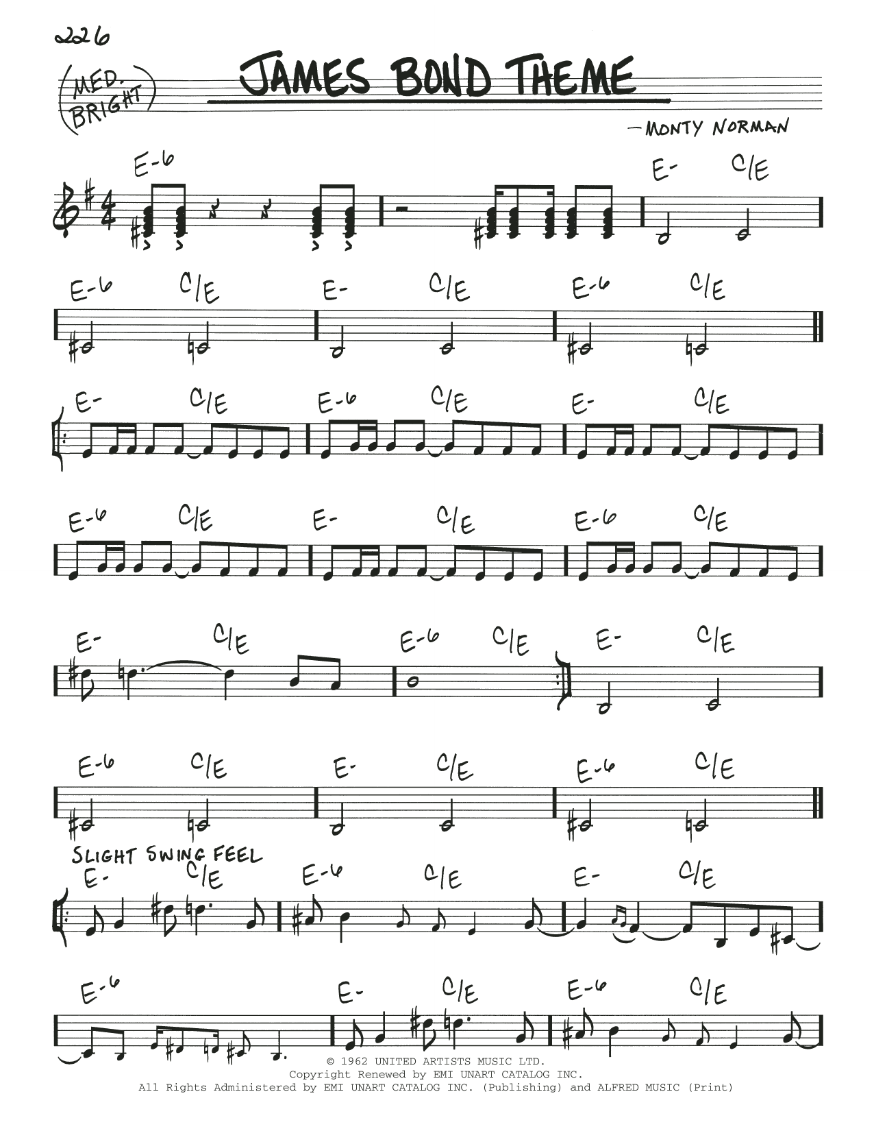 Monty Norman James Bond Theme sheet music notes and chords. Download Printable PDF.