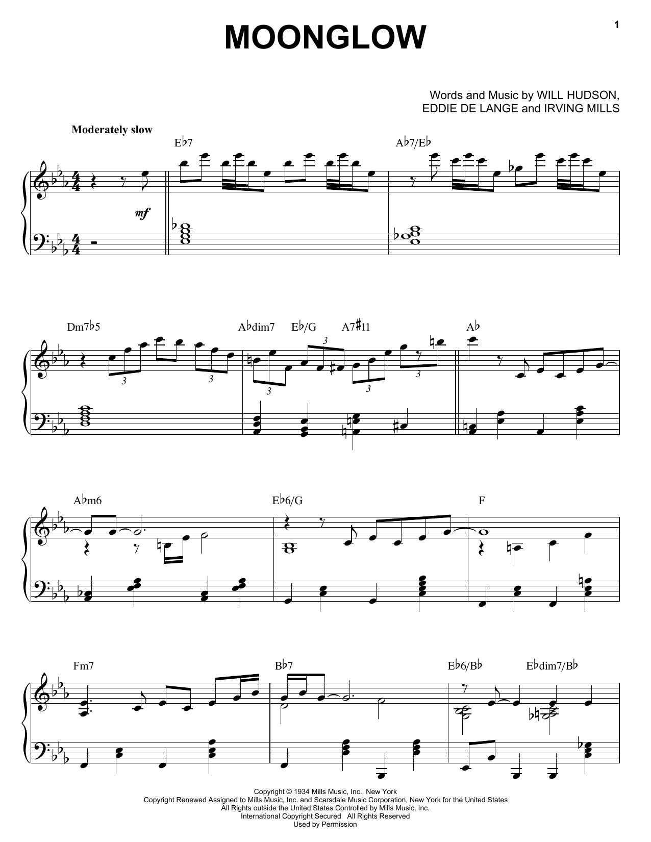 Morris Stoloff Moonglow sheet music notes and chords. Download Printable PDF.