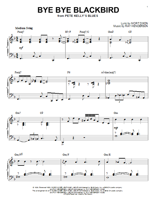 Mort Dixon Bye Bye Blackbird [Jazz version] (arr. Brent Edstrom) sheet music notes and chords. Download Printable PDF.