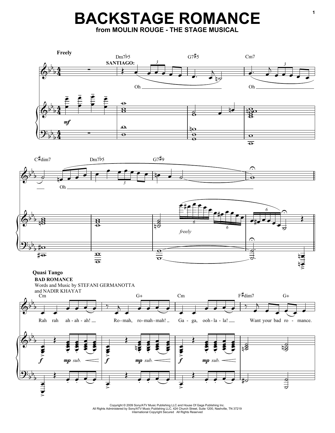 Learn to play Moulin Rouge! The Musical Cast Backstage Romance (from Moulin Rouge! The Musical) sheet music for Piano & Vocal in minutes. Price: 7.8900$ Moulin Rouge! The Musical Cast Backstage Romance (from Moulin Rouge! The Musical) sheet music notes and chords arranged for Piano & Vocal
