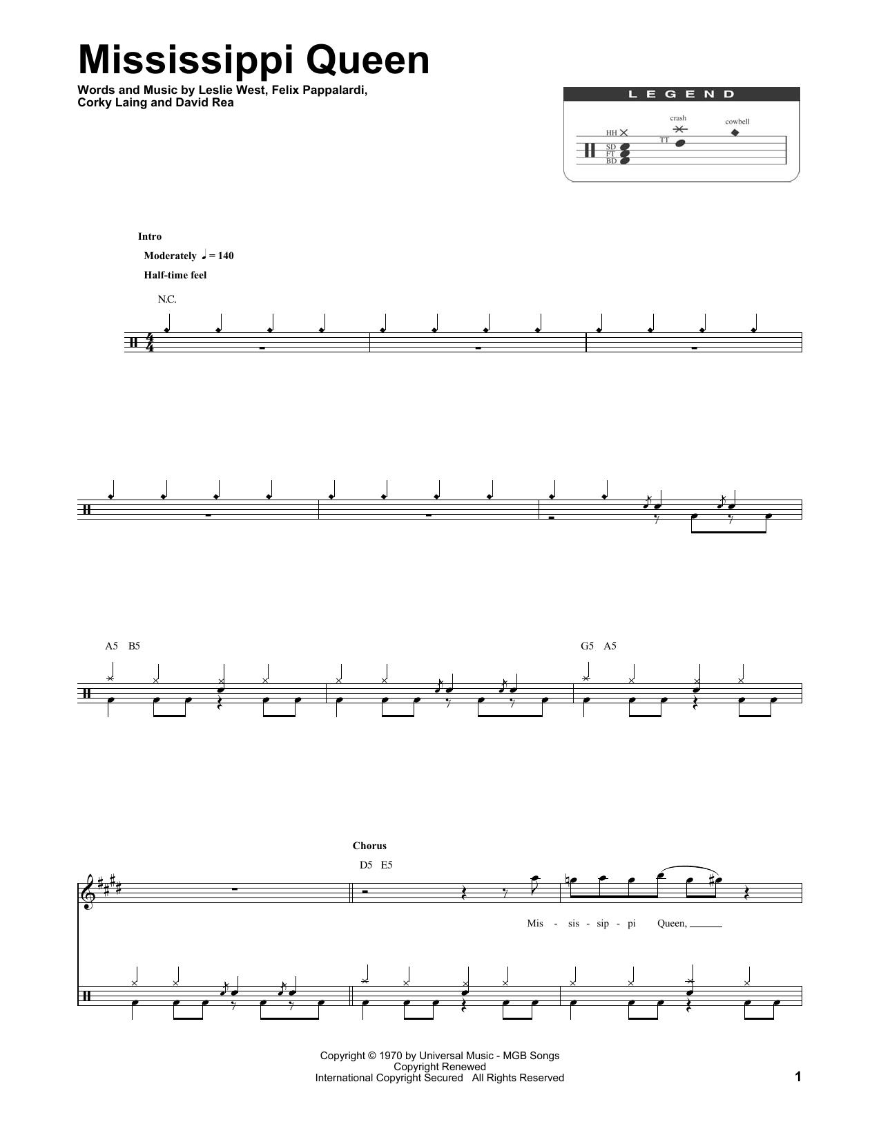 Mountain Mississippi Queen sheet music notes and chords. Download Printable PDF.