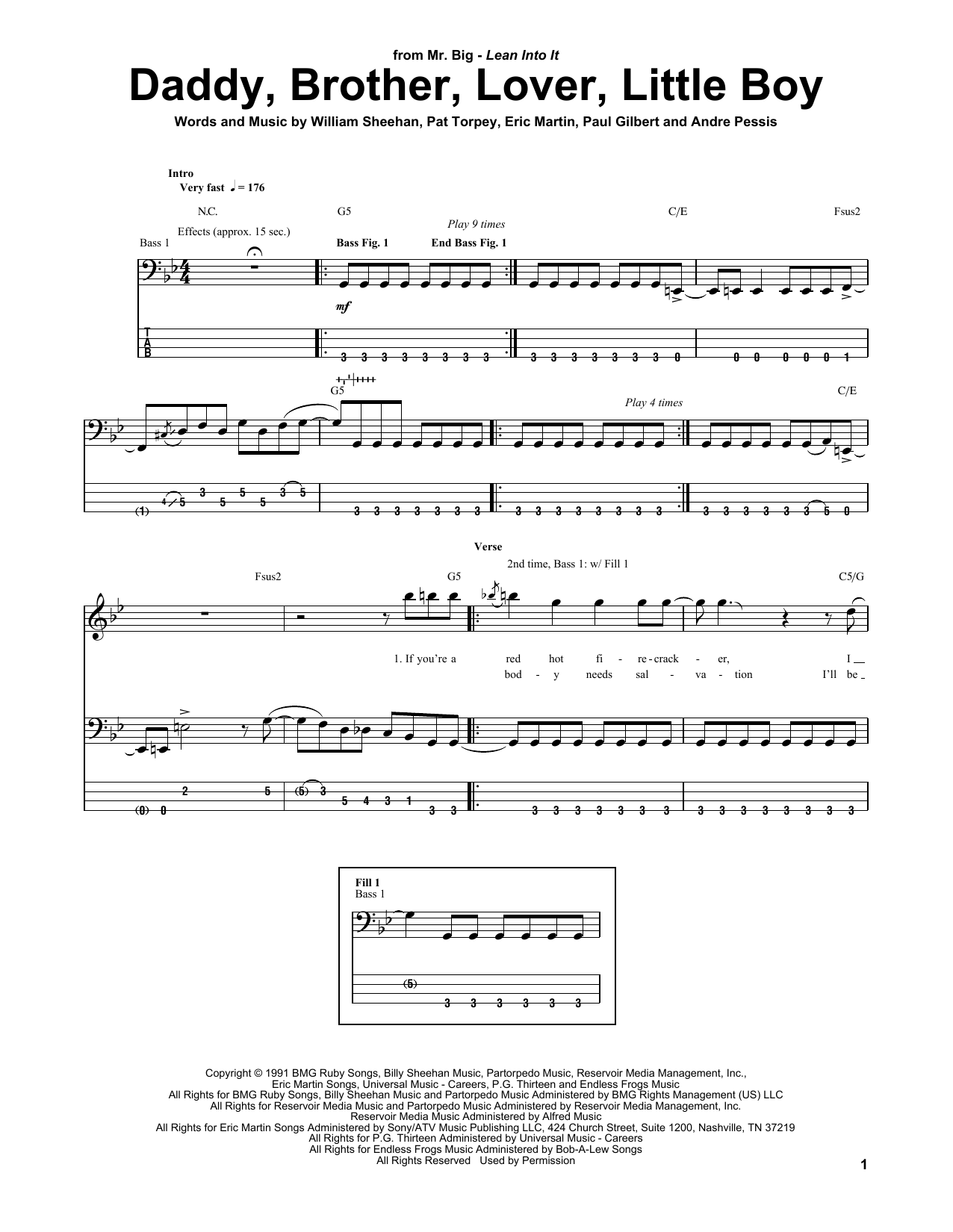 Mr. Big Daddy, Brother, Lover, Little Boy sheet music notes and chords. Download Printable PDF.