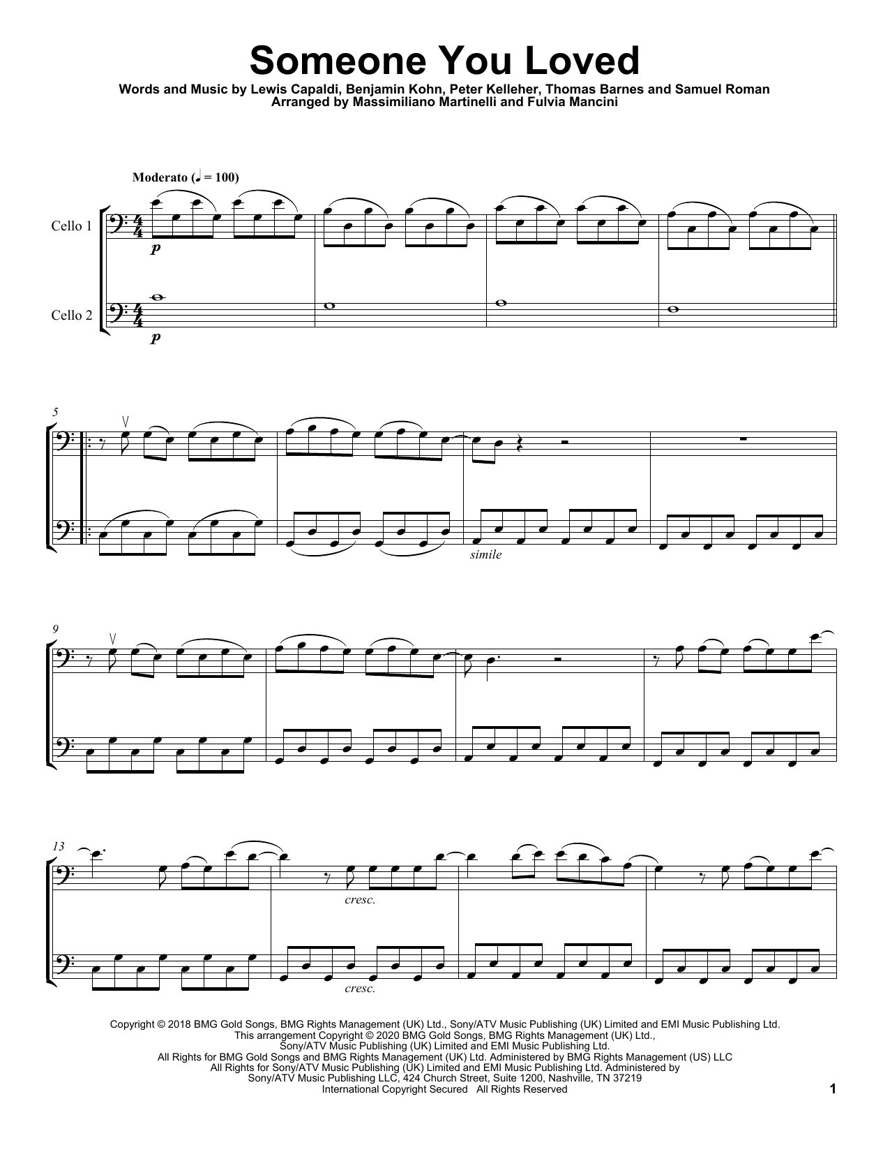 Mr. & Mrs. Cello Someone You Loved sheet music notes and chords. Download Printable PDF.