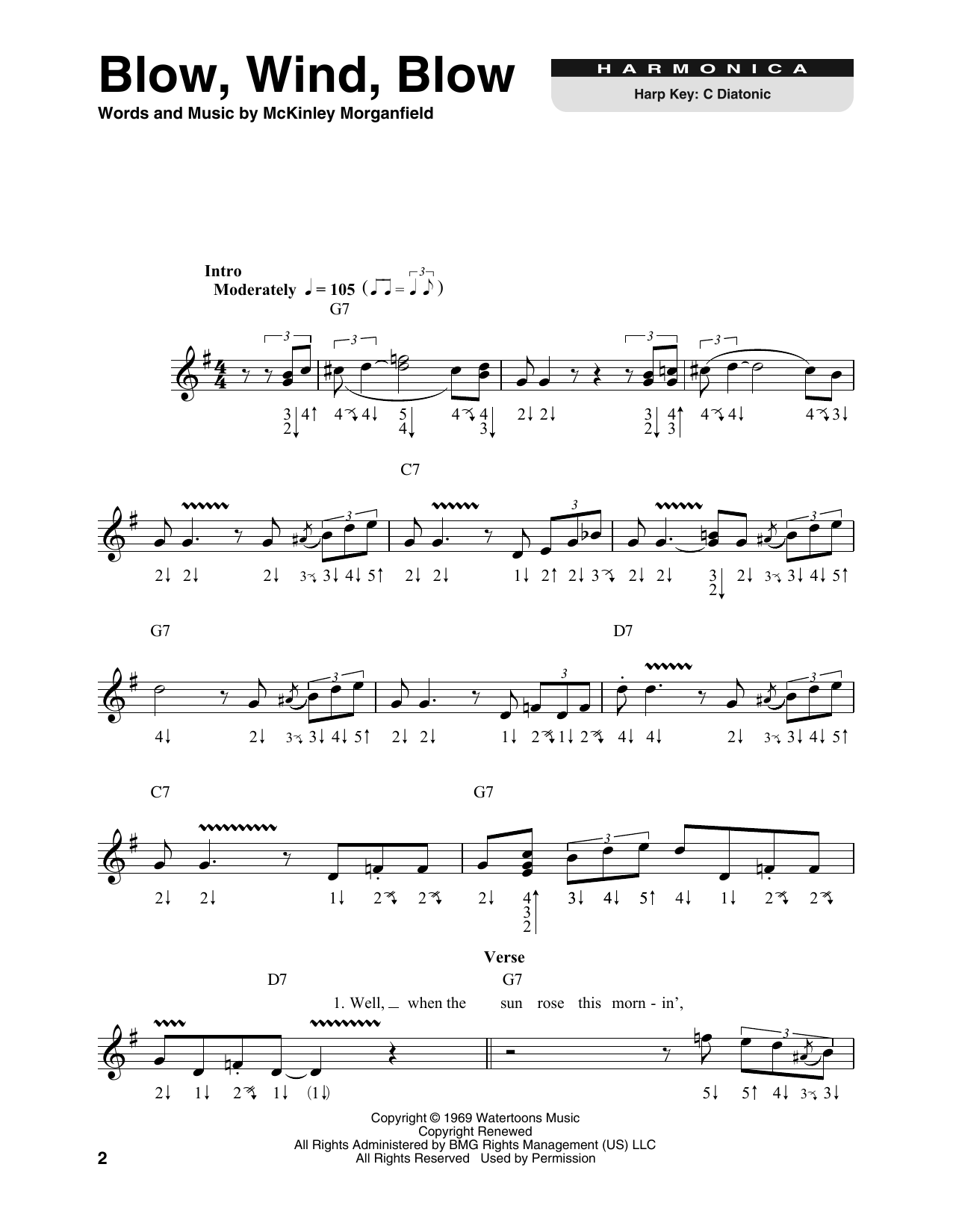 Muddy Waters Blow, Wind, Blow sheet music notes and chords. Download Printable PDF.