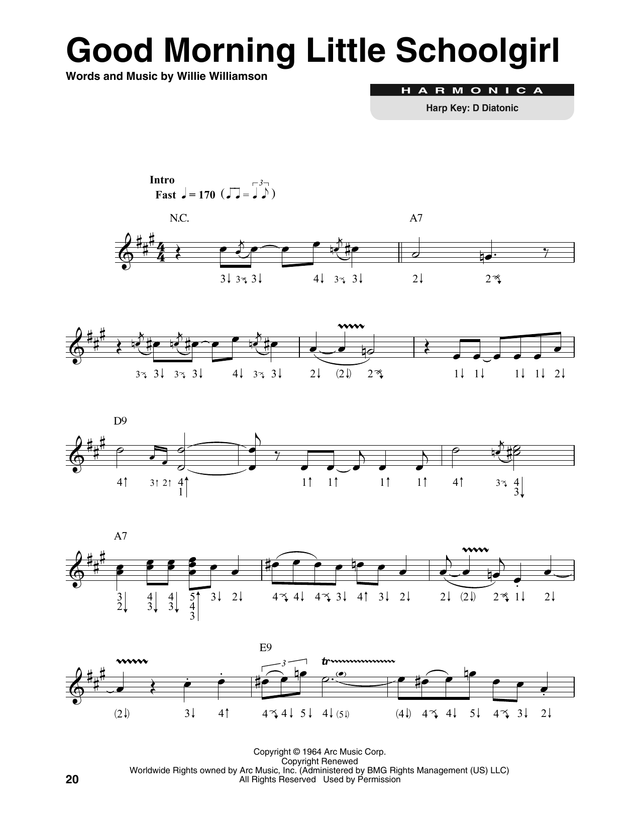 Muddy Waters Good Morning Little Schoolgirl sheet music notes and chords. Download Printable PDF.