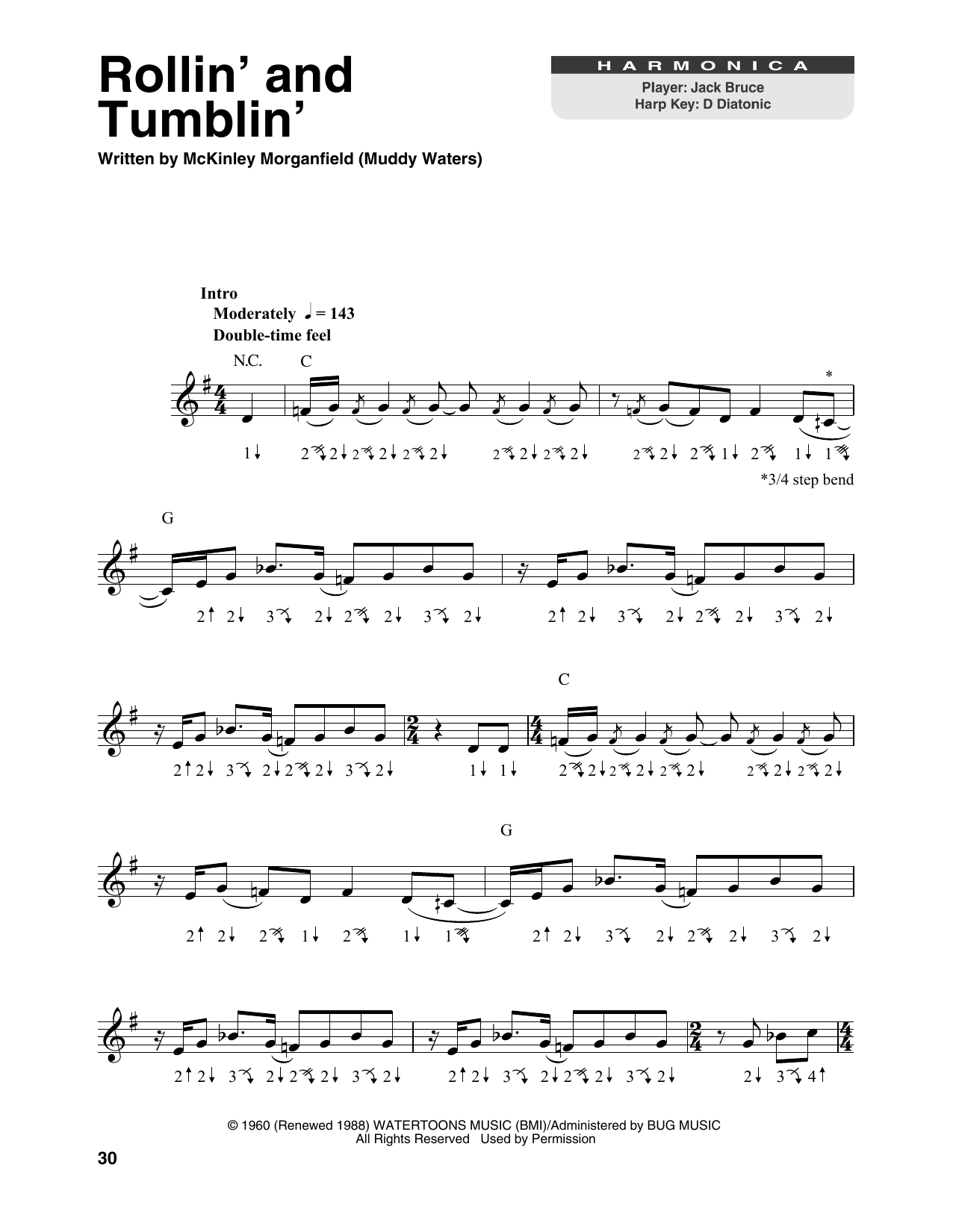 Muddy Waters Rollin' And Tumblin' sheet music notes and chords. Download Printable PDF.