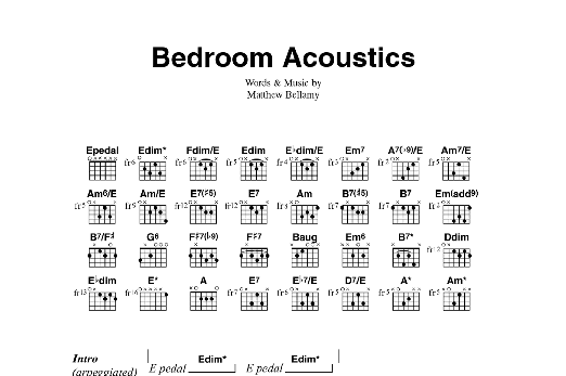 Muse Bedroom Acoustics sheet music notes and chords. Download Printable PDF.