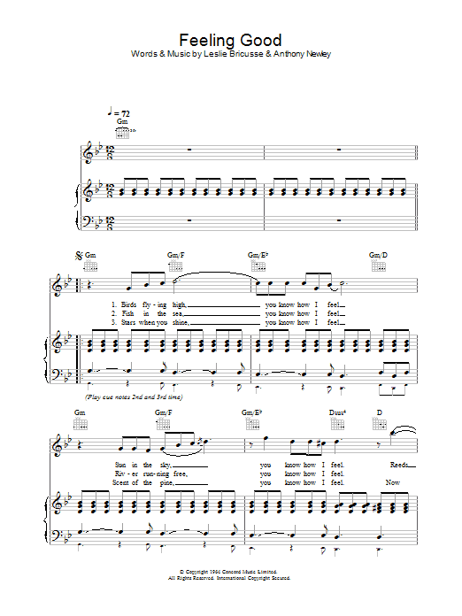 Muse Feeling Good sheet music notes and chords. Download Printable PDF.