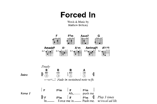 Muse Forced In sheet music notes and chords. Download Printable PDF.