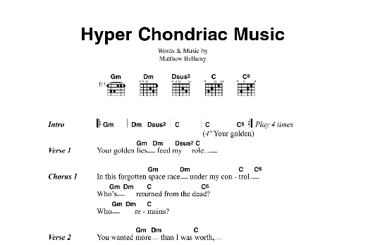 Muse Hyper Chondriac Music sheet music notes and chords. Download Printable PDF.