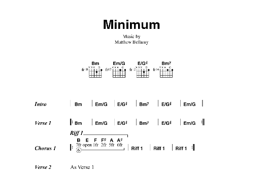 Muse Minimum sheet music notes and chords. Download Printable PDF.