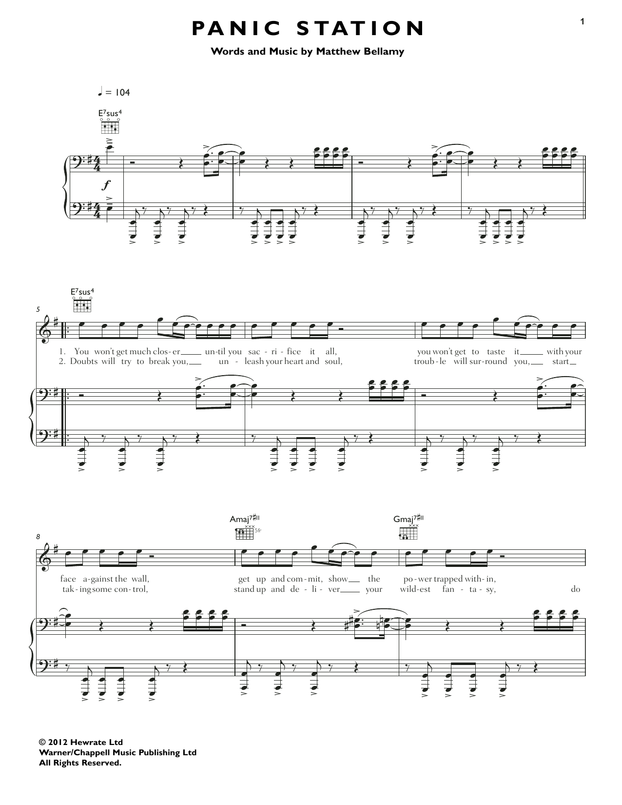 Learn to play Muse Panic Station sheet music for Piano, Vocal & Guitar Chords (Right-Hand Melody) in minutes. Price: 7.8900$ Muse Panic Station sheet music notes and chords arranged for Piano, Vocal & Guitar Chords (Right-Hand Melody)