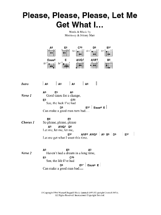 Muse Please, Please, Please, Let Me Get What I Want sheet music notes and chords. Download Printable PDF.