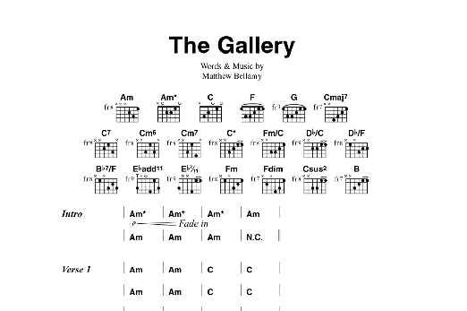 Muse The Gallery sheet music notes and chords. Download Printable PDF.