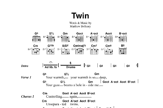 Muse Twin sheet music notes and chords. Download Printable PDF.