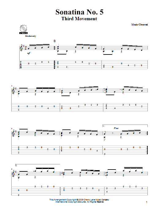 Muzio Clementi Sonatina in G, Op.36 #5 sheet music notes and chords. Download Printable PDF.