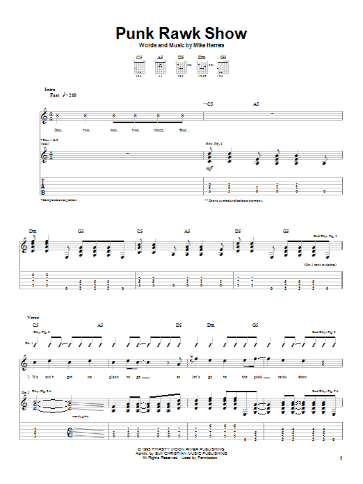 Learn to play MxPx Punk Rawk Show sheet music for Guitar Tab in minutes. Price: 7.8900$ MxPx Punk Rawk Show sheet music notes and chords arranged for Guitar Tab