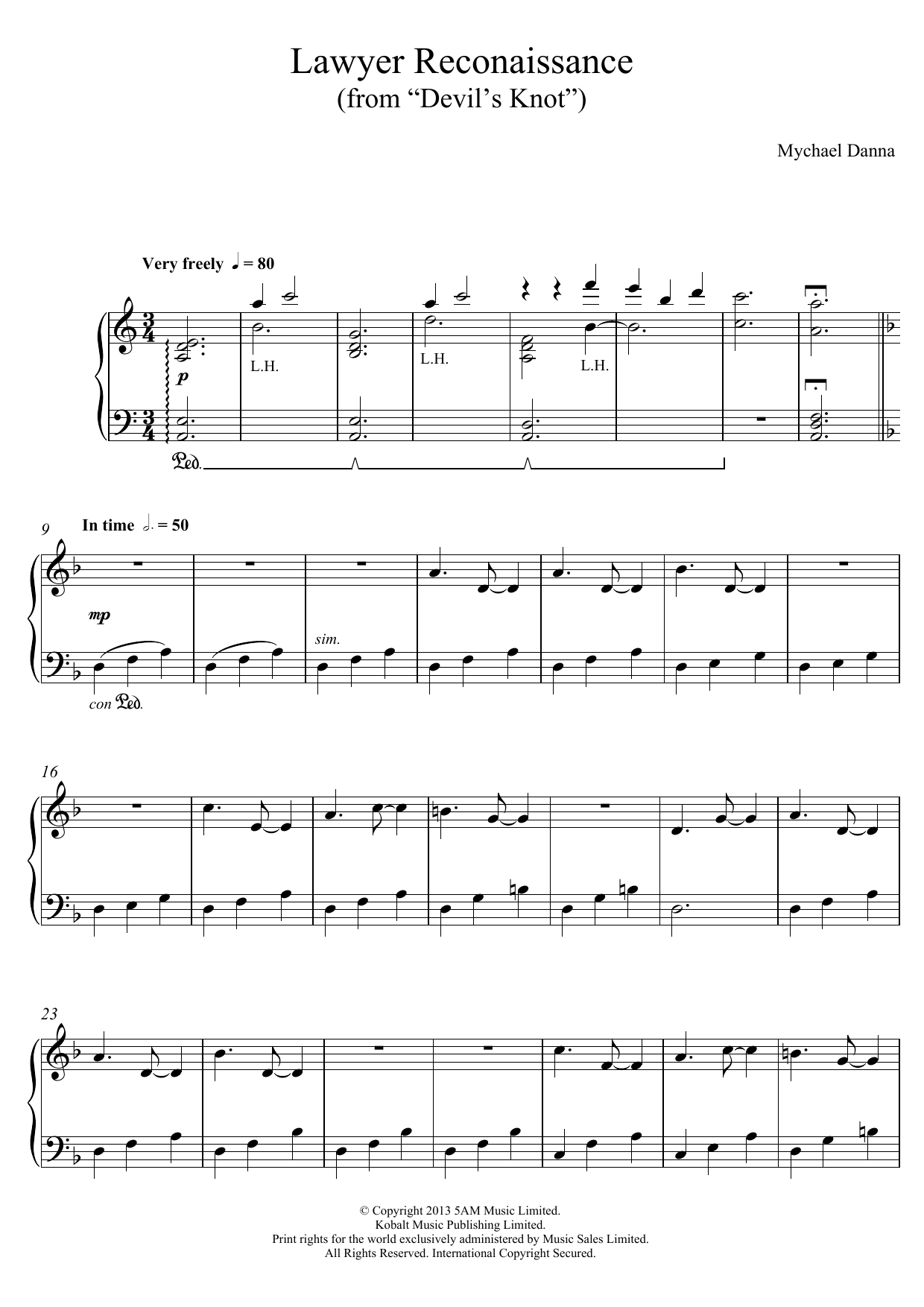 Learn to play Mychael Danna Lawyer Reconnaissance (from Mychael Danna Lawyer Reconnaissance (from