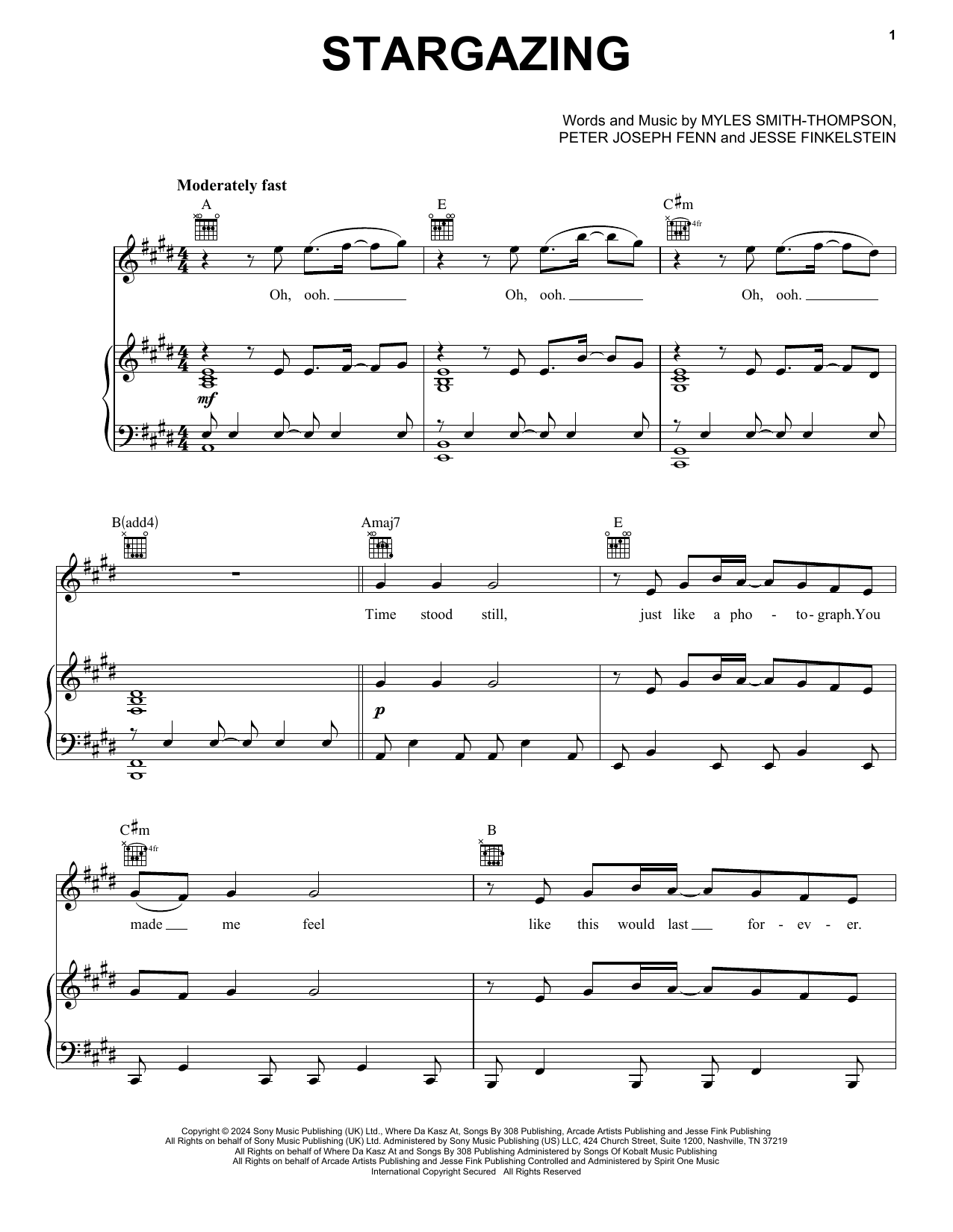 Myles Smith Stargazing sheet music notes and chords. Download Printable PDF.