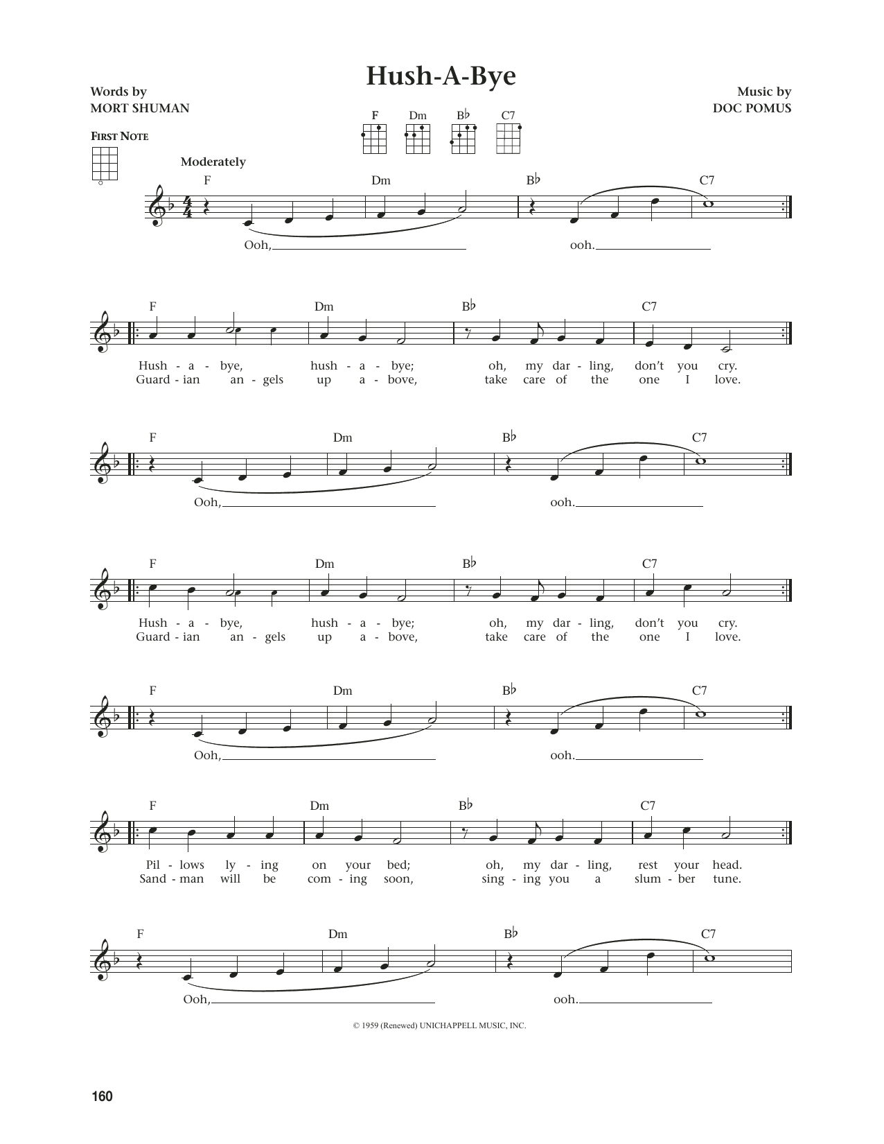 Mystics Hush-A-Bye (from The Daily Ukulele) (arr. Jim Beloff) sheet music notes and chords arranged for Ukulele