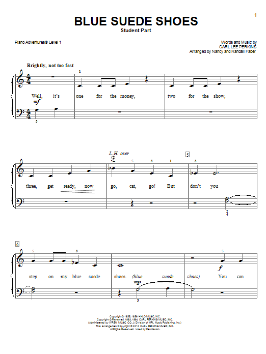 Nancy and Randall Faber Blue Suede Shoes sheet music notes and chords. Download Printable PDF.