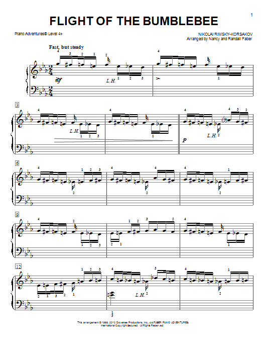 Nancy and Randall Faber Flight of the Bumblebee sheet music notes and chords. Download Printable PDF.