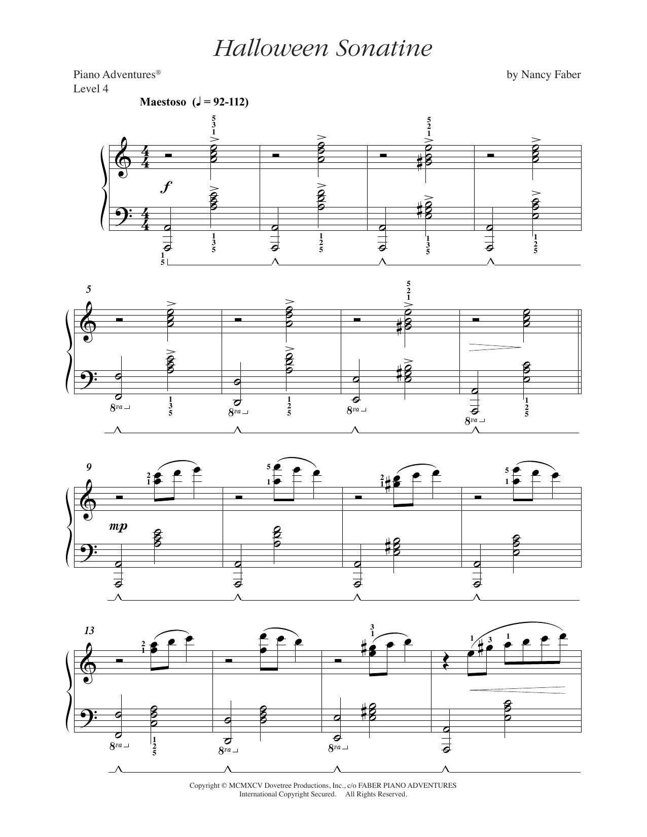 Nancy Faber Halloween Sonatine sheet music notes and chords. Download Printable PDF.