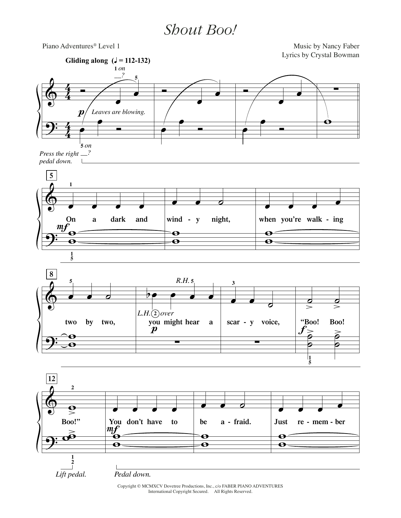 Nancy Faber Shout Boo! sheet music notes and chords. Download Printable PDF.