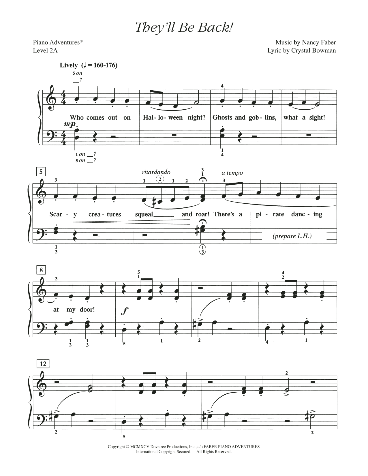 Nancy Faber They'll be Back! sheet music notes and chords. Download Printable PDF.