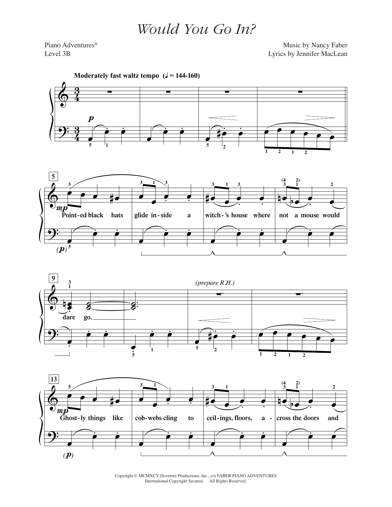 Nancy Faber Would You Go In? sheet music notes and chords. Download Printable PDF.